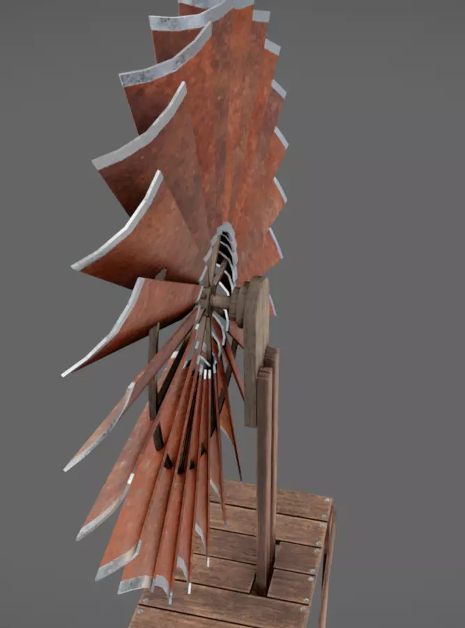 Windmill Low-poly 3D model_6