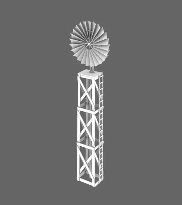 Windmill Low-poly 3D model_11