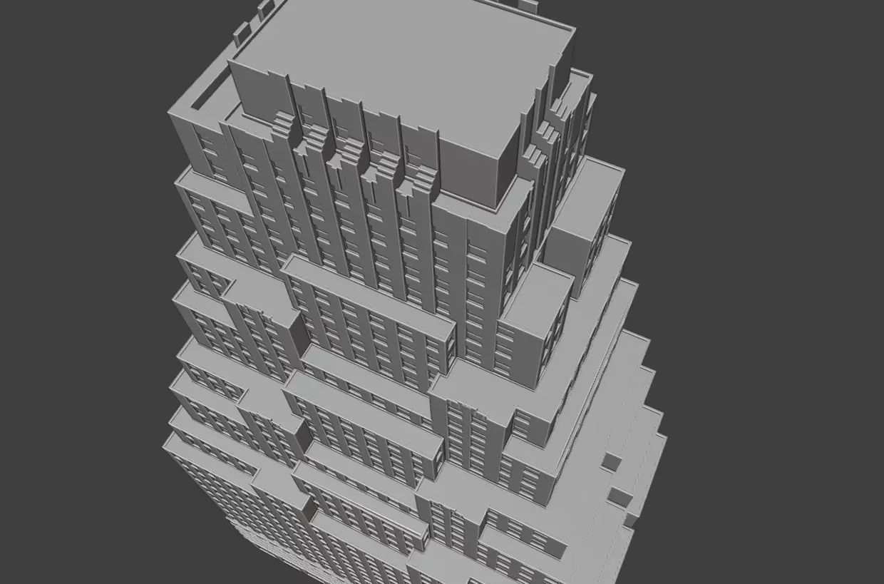 120 Wall Street Detailed Art Deco NYC Skyscraper High Poly 3D print model_12