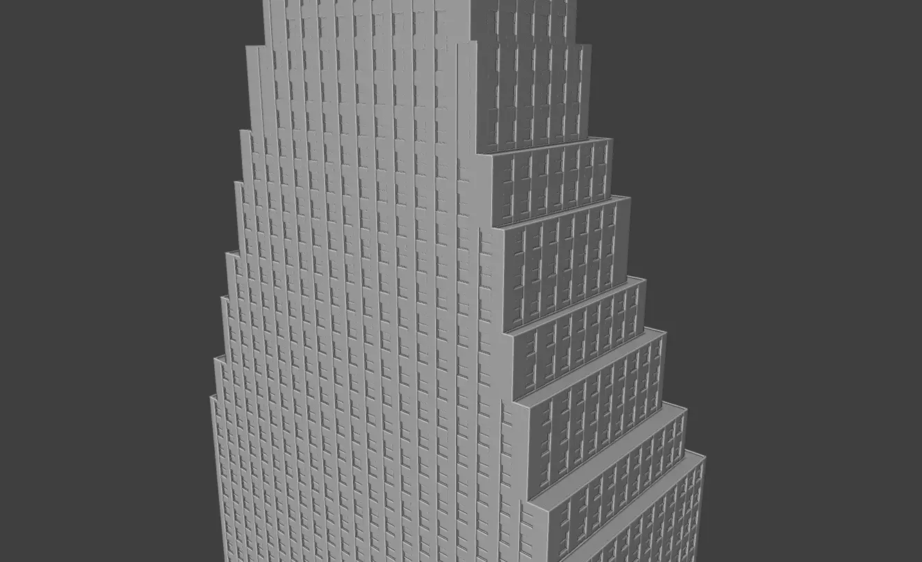 120 Wall Street Detailed Art Deco NYC Skyscraper High Poly 3D print model_16