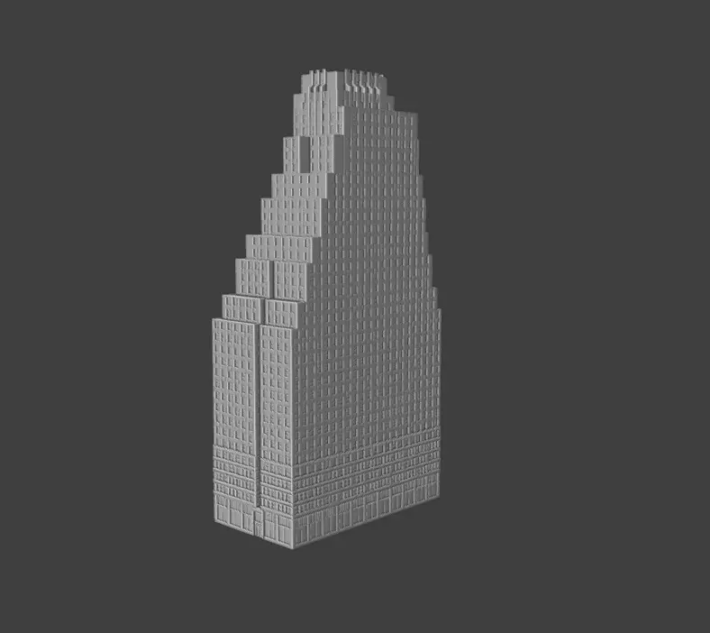 120 Wall Street Detailed Art Deco NYC Skyscraper High Poly 3D print model_5