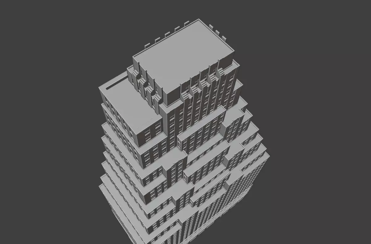 120 Wall Street Detailed Art Deco NYC Skyscraper High Poly 3D print model_10