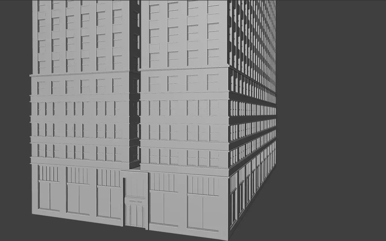 120 Wall Street Detailed Art Deco NYC Skyscraper High Poly 3D print model_25