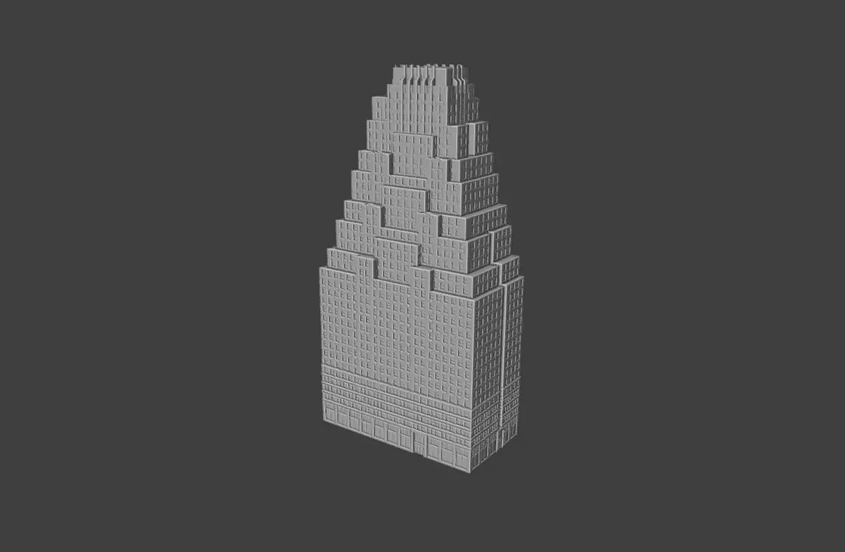 120 Wall Street Detailed Art Deco NYC Skyscraper High Poly 3D print model_3