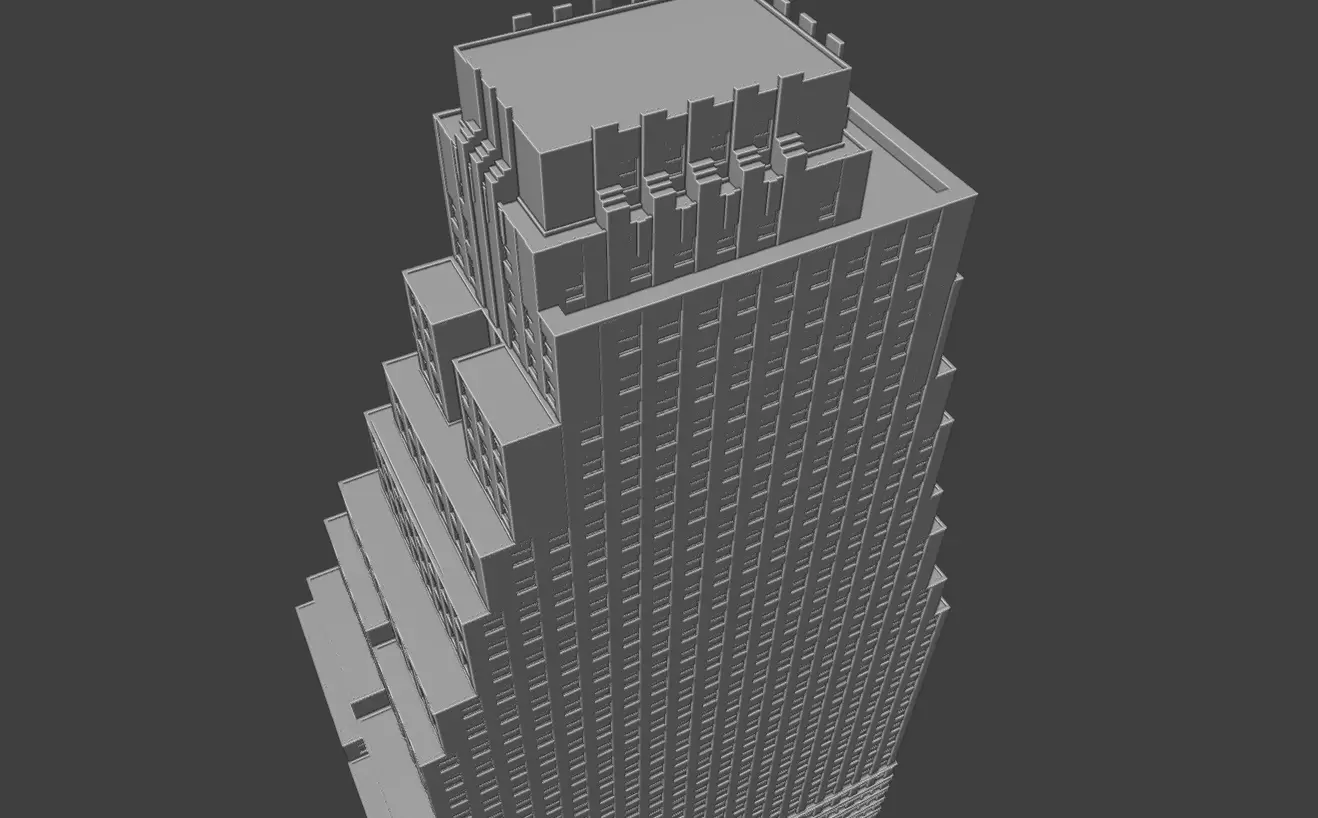 120 Wall Street Detailed Art Deco NYC Skyscraper High Poly 3D print model_13