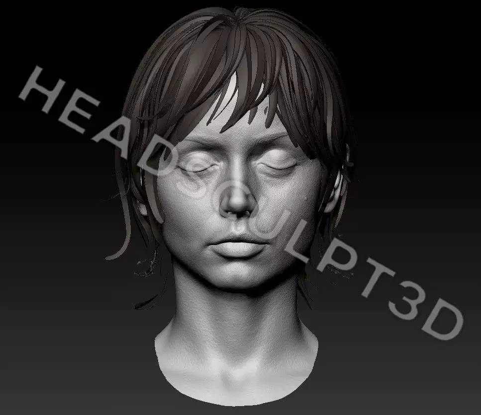 Ana de Armas Lifecast 3D Head Likeness Blade Runner JOI  3D model_3