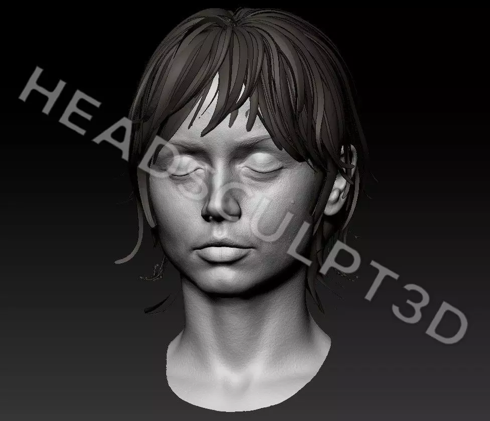 Ana de Armas Lifecast 3D Head Likeness Blade Runner JOI  3D model_7