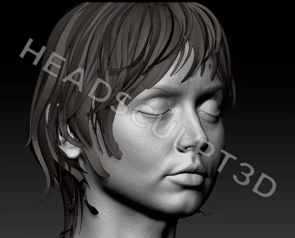 Ana de Armas Lifecast 3D Head Likeness Blade Runner JOI  3D model_5