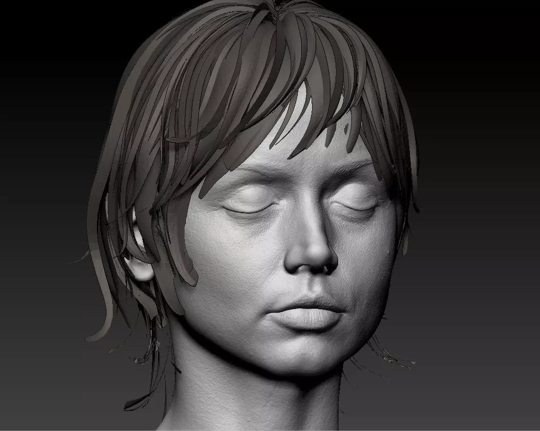 Ana de Armas Lifecast 3D Head Likeness Blade Runner JOI  3D model_0