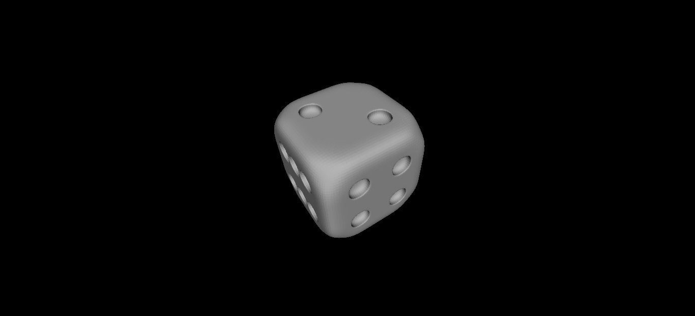 simple dice without texture and in black and white Free low-poly 3D model