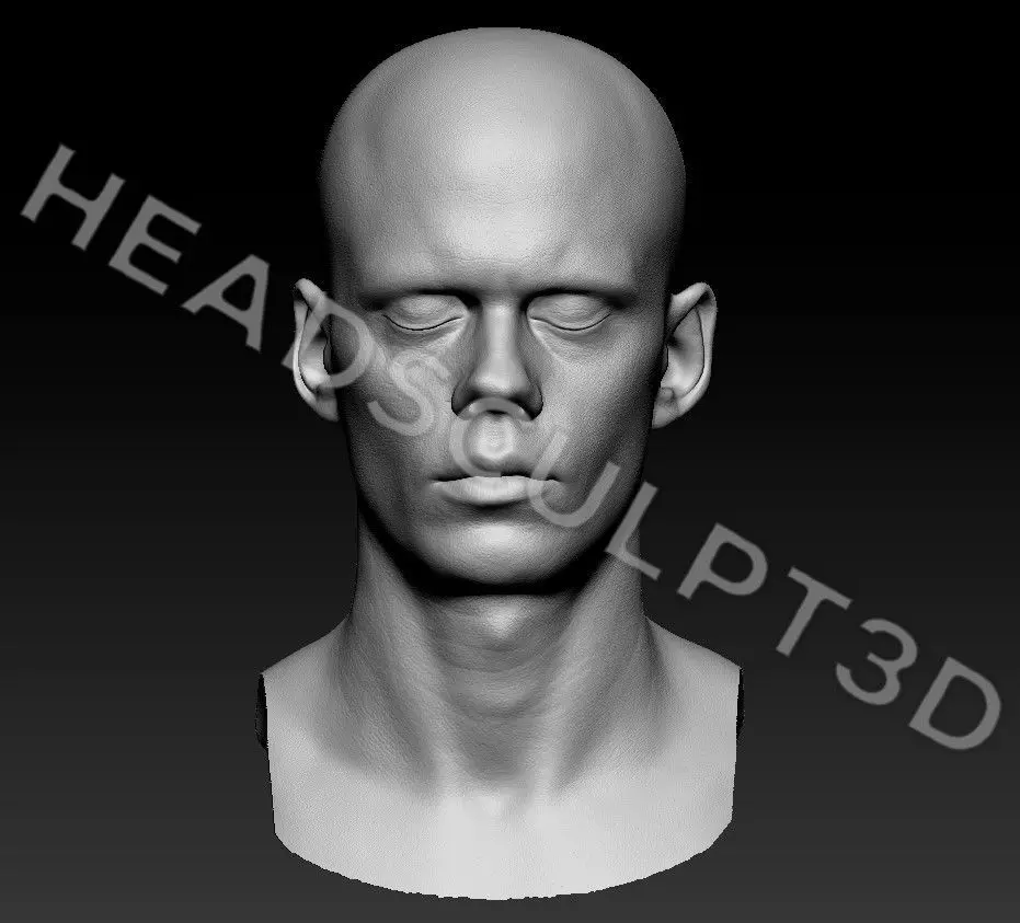Bill Skarsgard Lifecast 3D Head Likeness IT Pennywise Nosferatu 3D model_15
