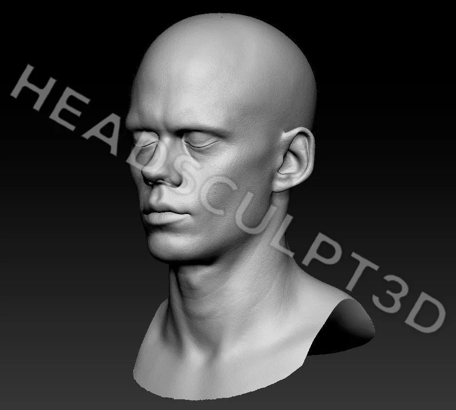 Bill Skarsgard Lifecast 3D Head Likeness IT Pennywise Nosferatu 3D model_13