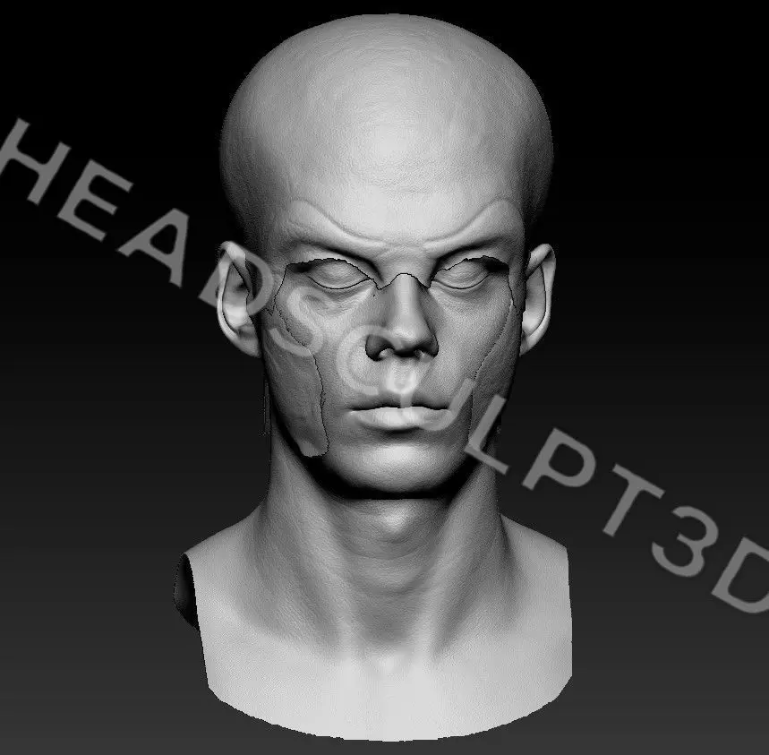 Bill Skarsgard Lifecast 3D Head Likeness IT Pennywise Nosferatu 3D model_12