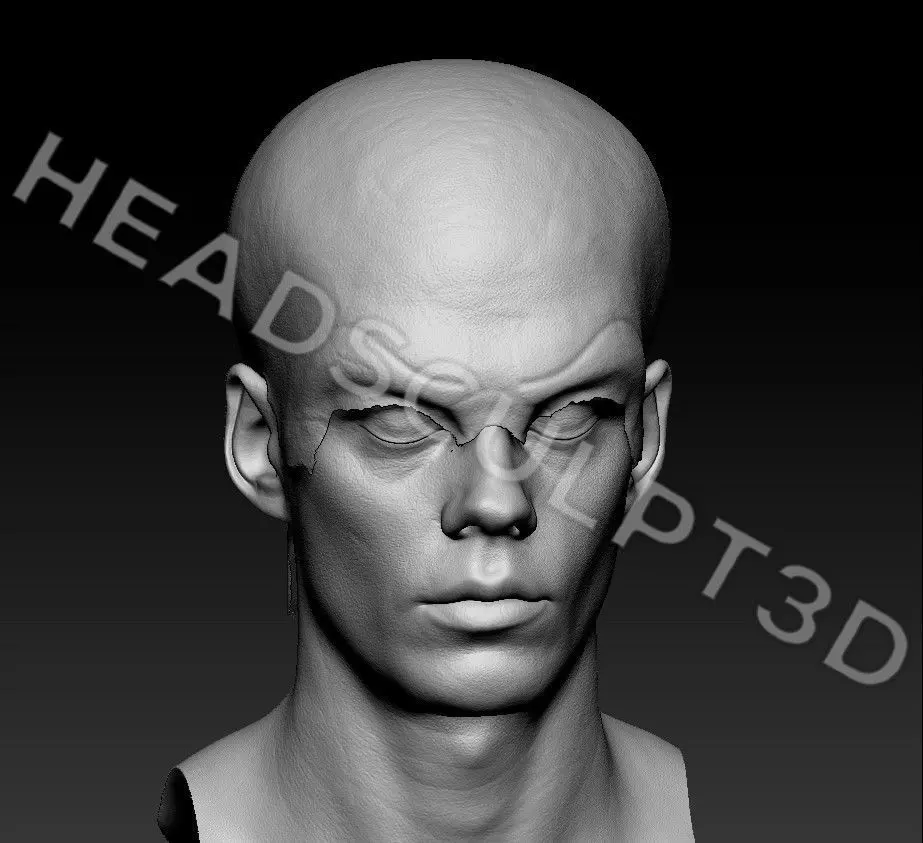 Bill Skarsgard Lifecast 3D Head Likeness IT Pennywise Nosferatu 3D model_8