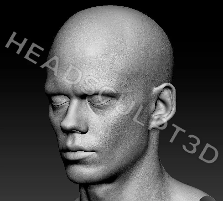 Bill Skarsgard Lifecast 3D Head Likeness IT Pennywise Nosferatu 3D model_4