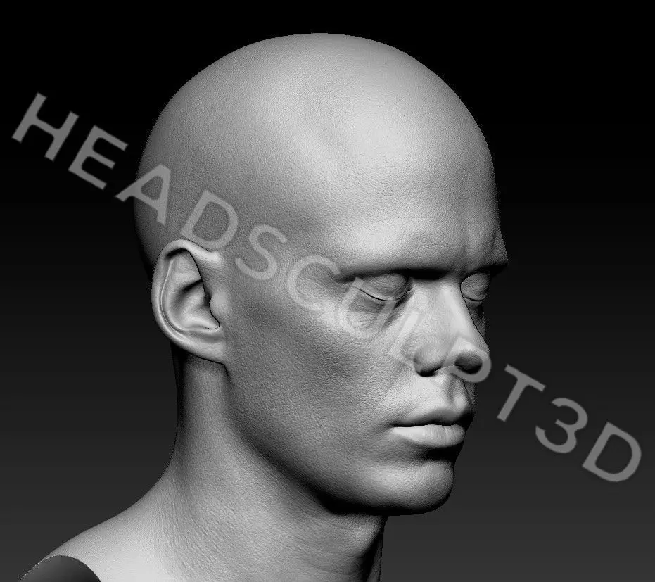 Bill Skarsgard Lifecast 3D Head Likeness IT Pennywise Nosferatu 3D model_5