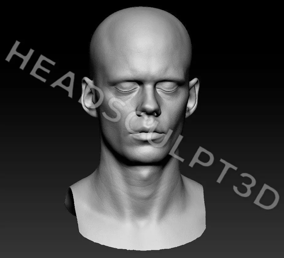 Bill Skarsgard Lifecast 3D Head Likeness IT Pennywise Nosferatu 3D model_1