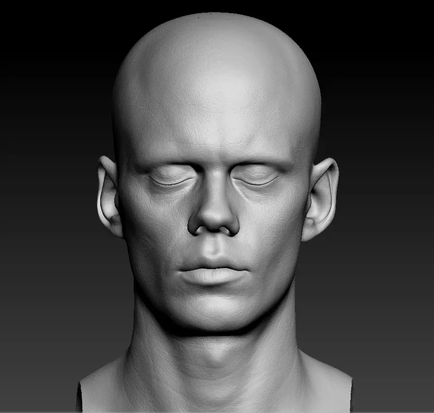 Bill Skarsgard Lifecast 3D Head Likeness IT Pennywise Nosferatu 3D model_0