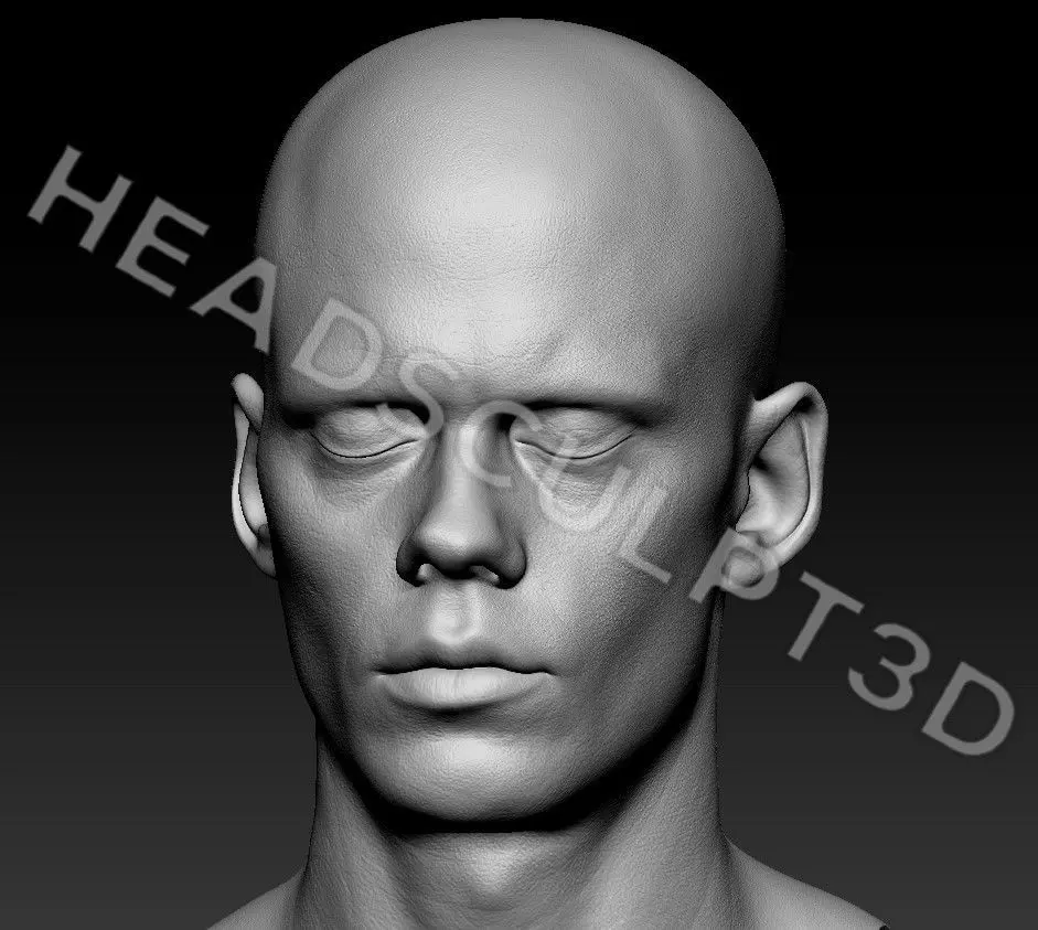 Bill Skarsgard Lifecast 3D Head Likeness IT Pennywise Nosferatu 3D model_3
