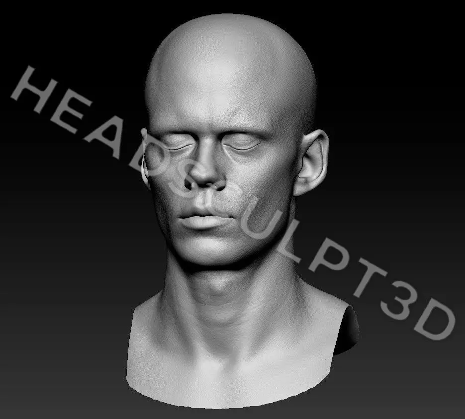 Bill Skarsgard Lifecast 3D Head Likeness IT Pennywise Nosferatu 3D model_14