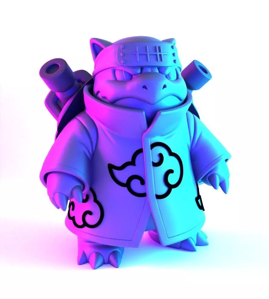 Pokemon Blastoise Akatsuki Amegakure Naruto Shippuden toy 3D print model_21