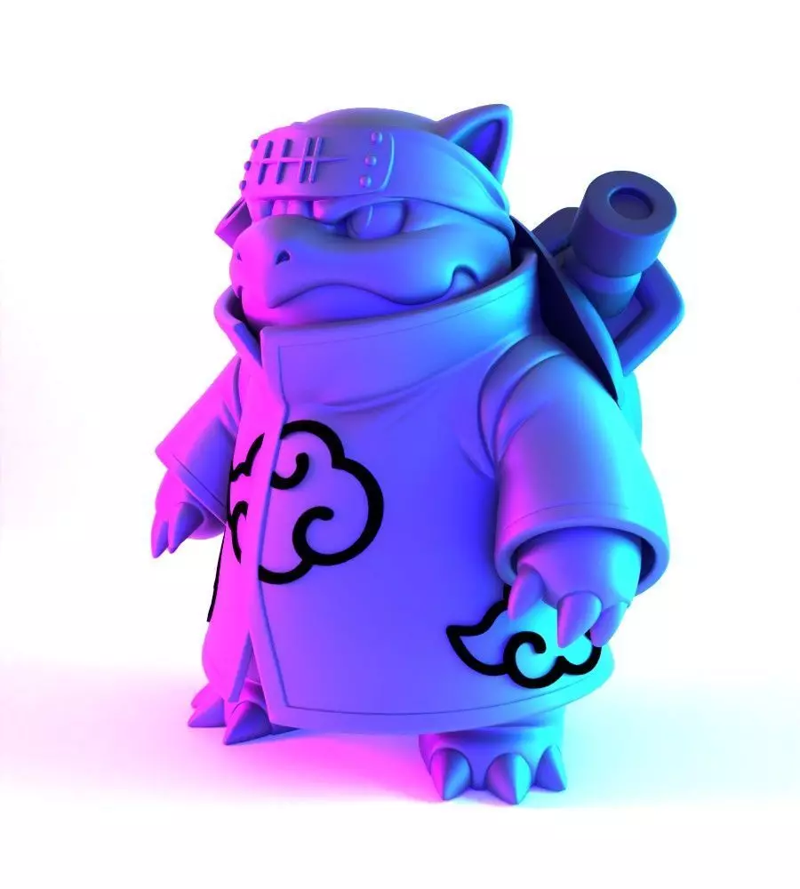 Pokemon Blastoise Akatsuki Amegakure Naruto Shippuden toy 3D print model_3