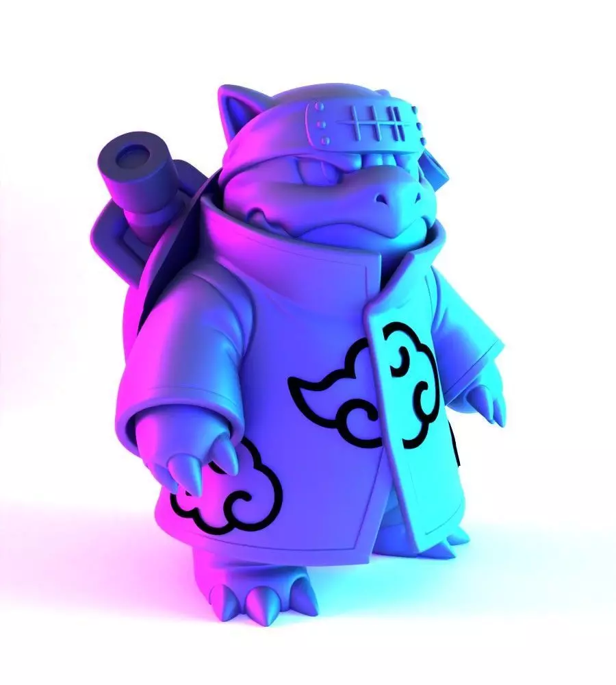 Pokemon Blastoise Akatsuki Amegakure Naruto Shippuden toy 3D print model_20