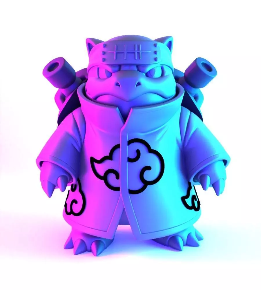 Pokemon Blastoise Akatsuki Amegakure Naruto Shippuden toy 3D print model_22