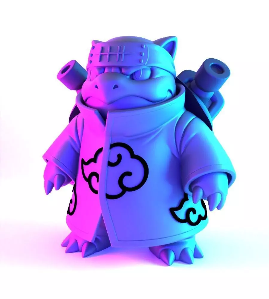 Pokemon Blastoise Akatsuki Amegakure Naruto Shippuden toy 3D print model_2