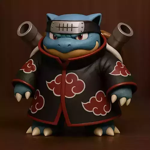 Pokemon Blastoise Akatsuki Amegakure Naruto Shippuden toy 3D print model Pokemon Blastoise Akatsuki Amegakure Naruto Shippuden toy 3D print model