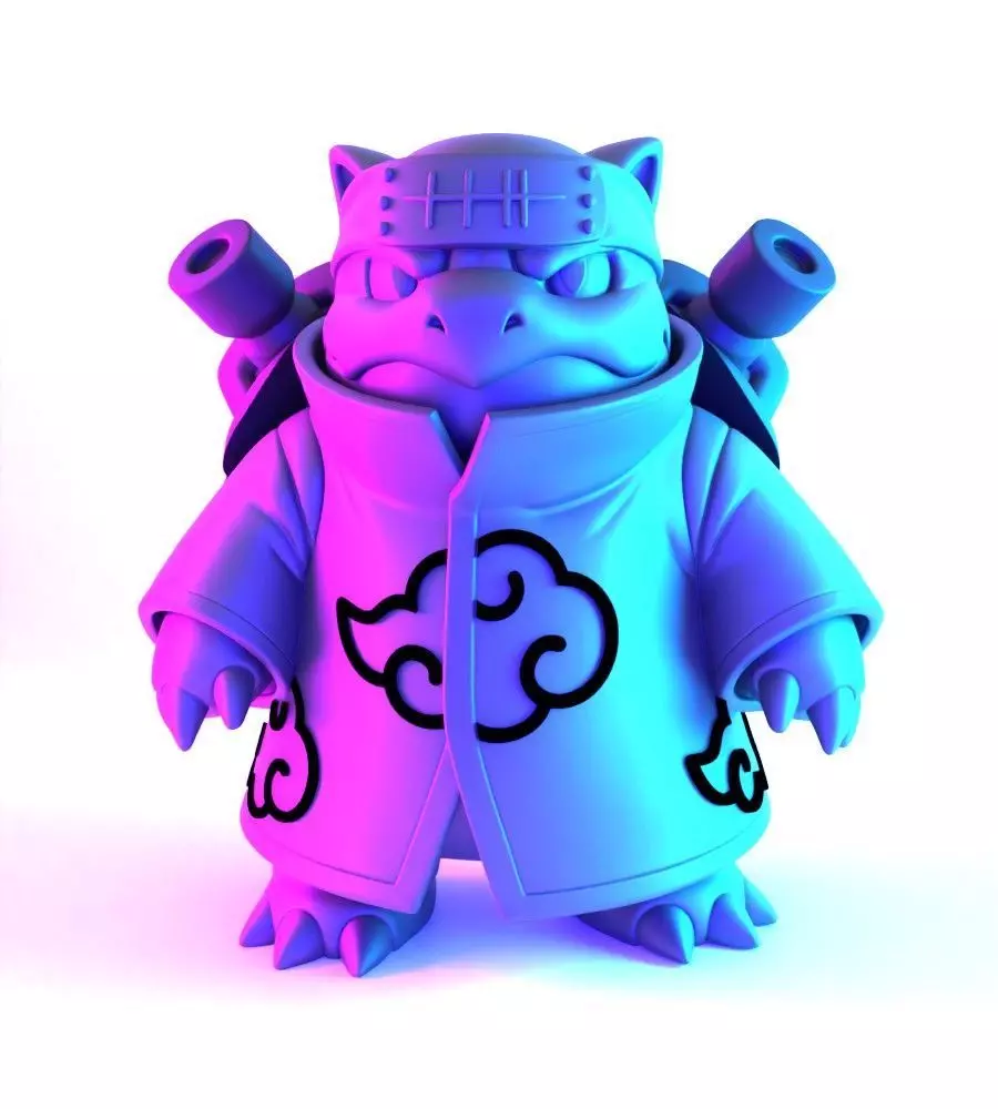 Pokemon Blastoise Akatsuki Amegakure Naruto Shippuden toy 3D print model_1