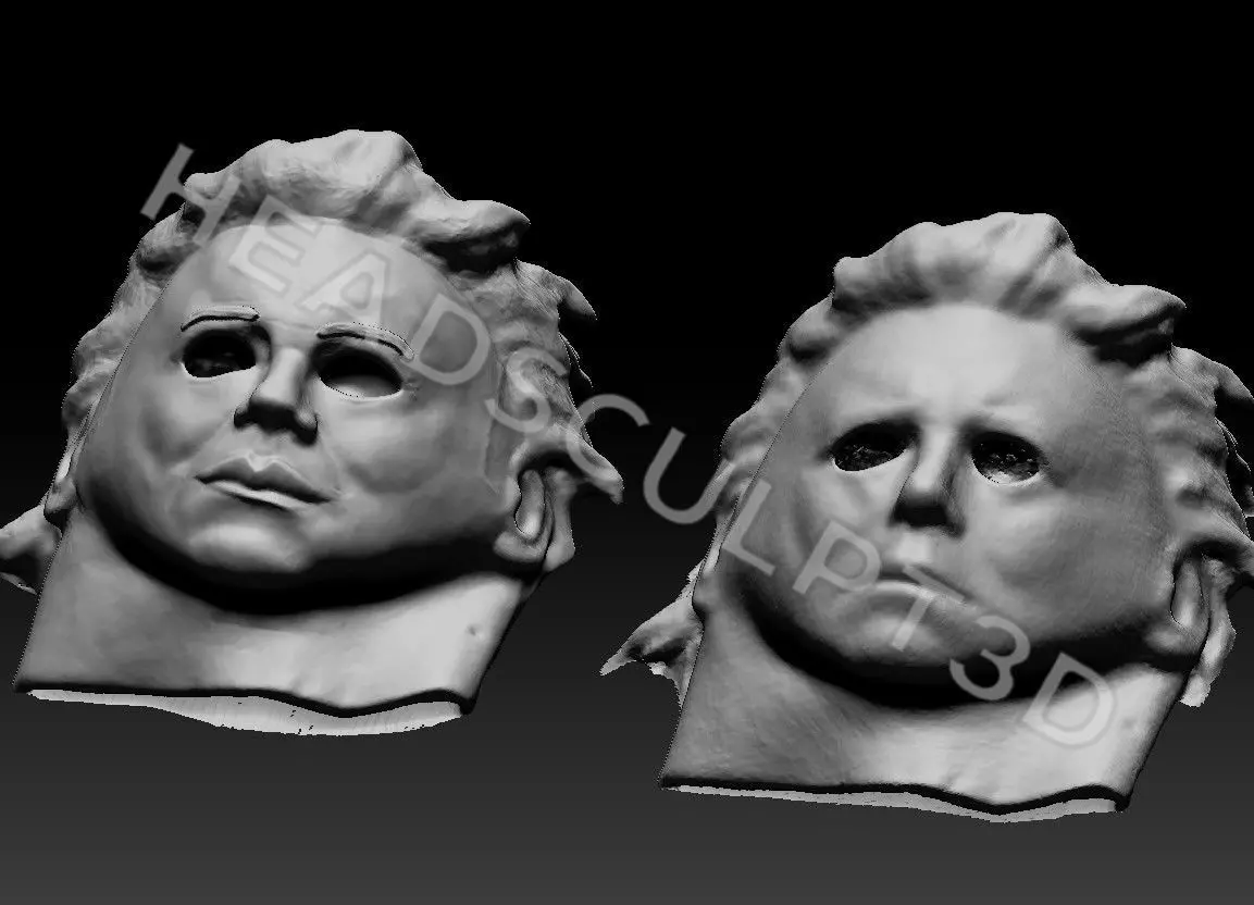 Michael Myers Halloween Mask 3D Scans 1978 2018 Horror 3D model_3