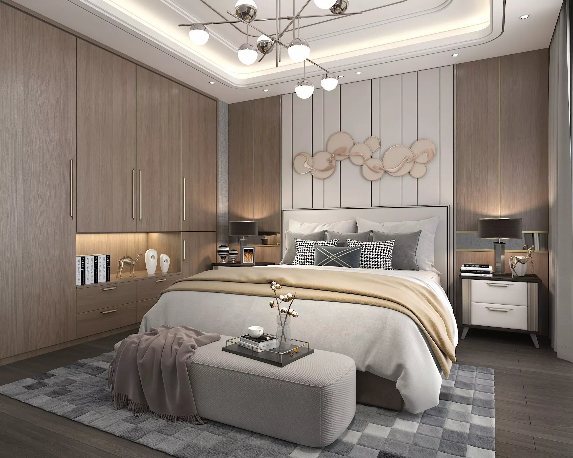 Modern Bedroom Scene 18 3D model_2