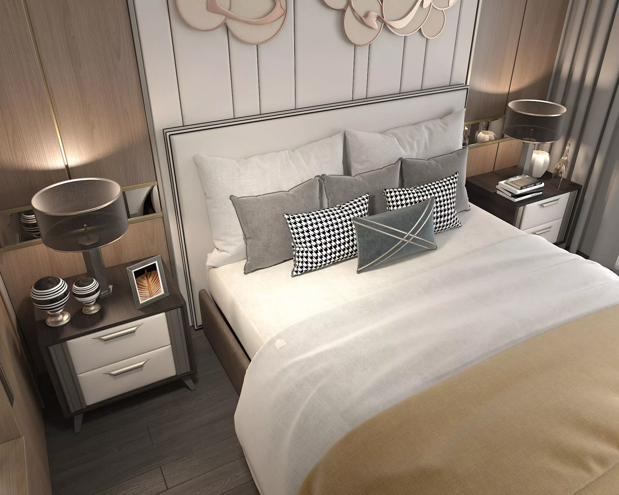 Modern Bedroom Scene 18 3D model_5