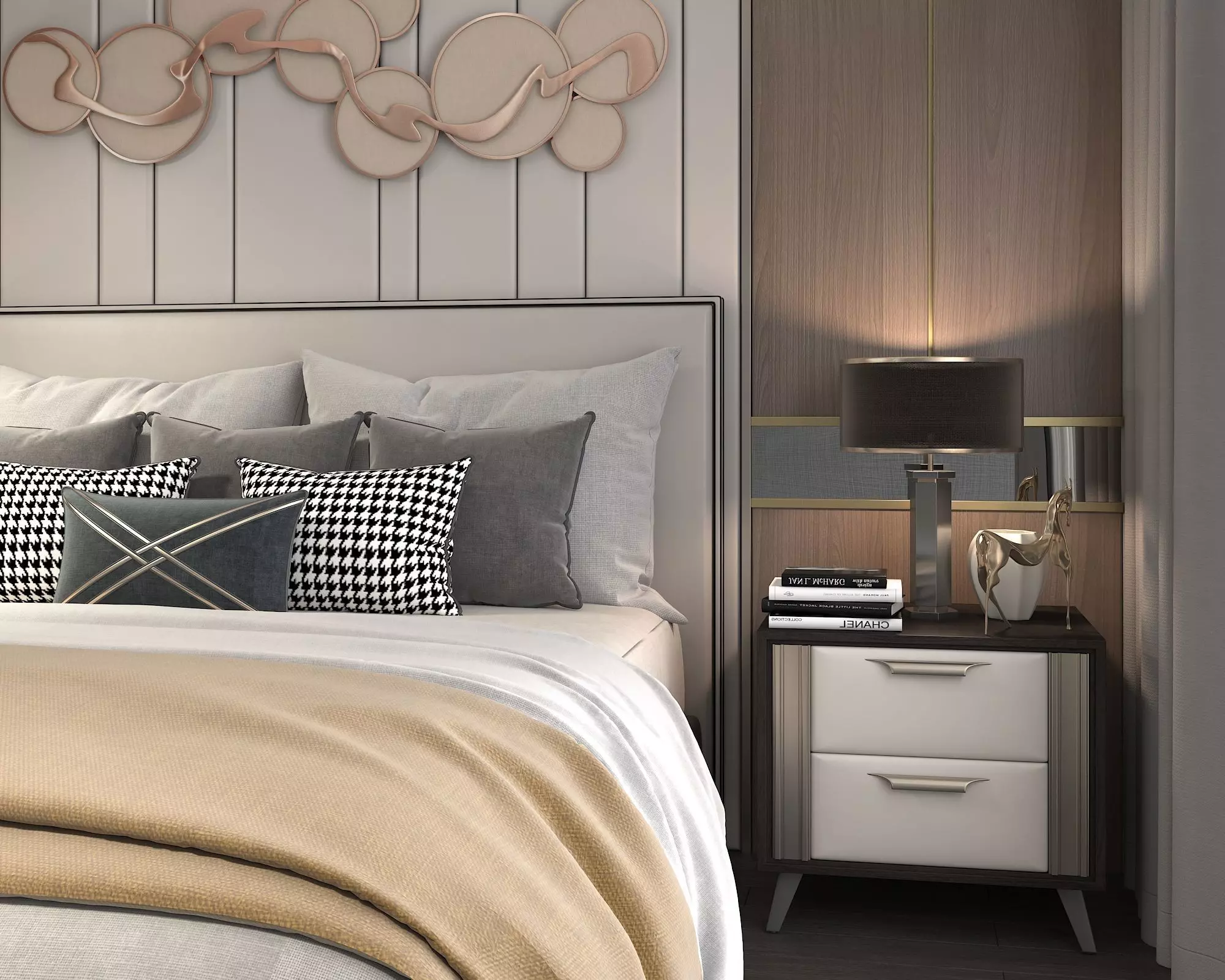 Modern Bedroom Scene 18 3D model_3