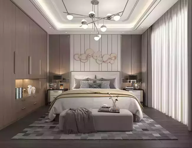Modern Bedroom Scene 18