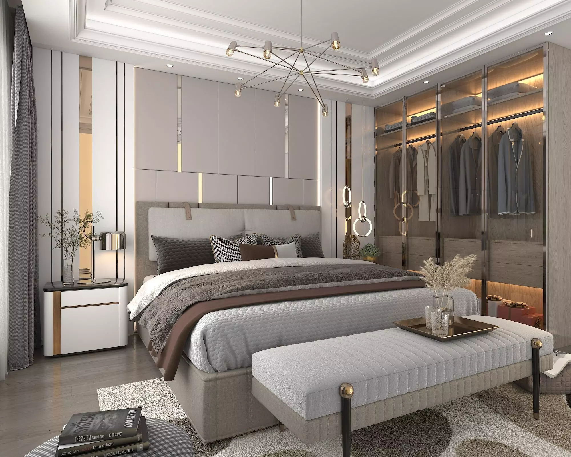 Modern Bedroom Scene 19 3D model_1