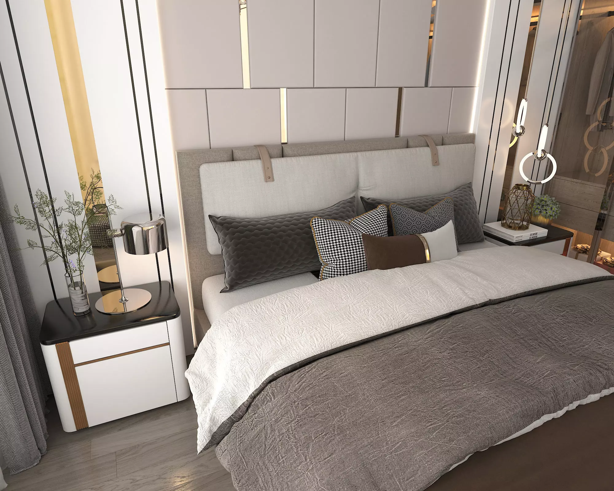 Modern Bedroom Scene 19 3D model_3