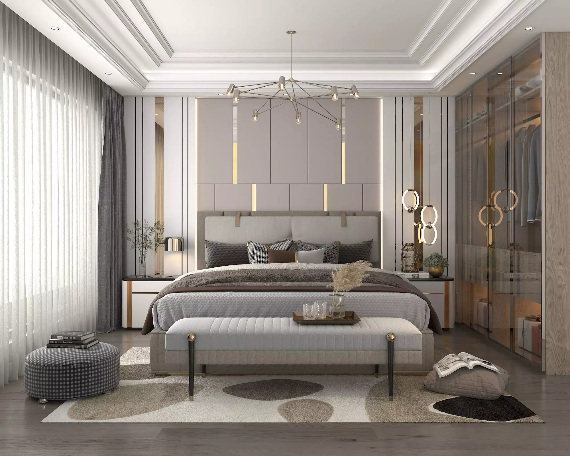Modern Bedroom Scene 19 3D model_0