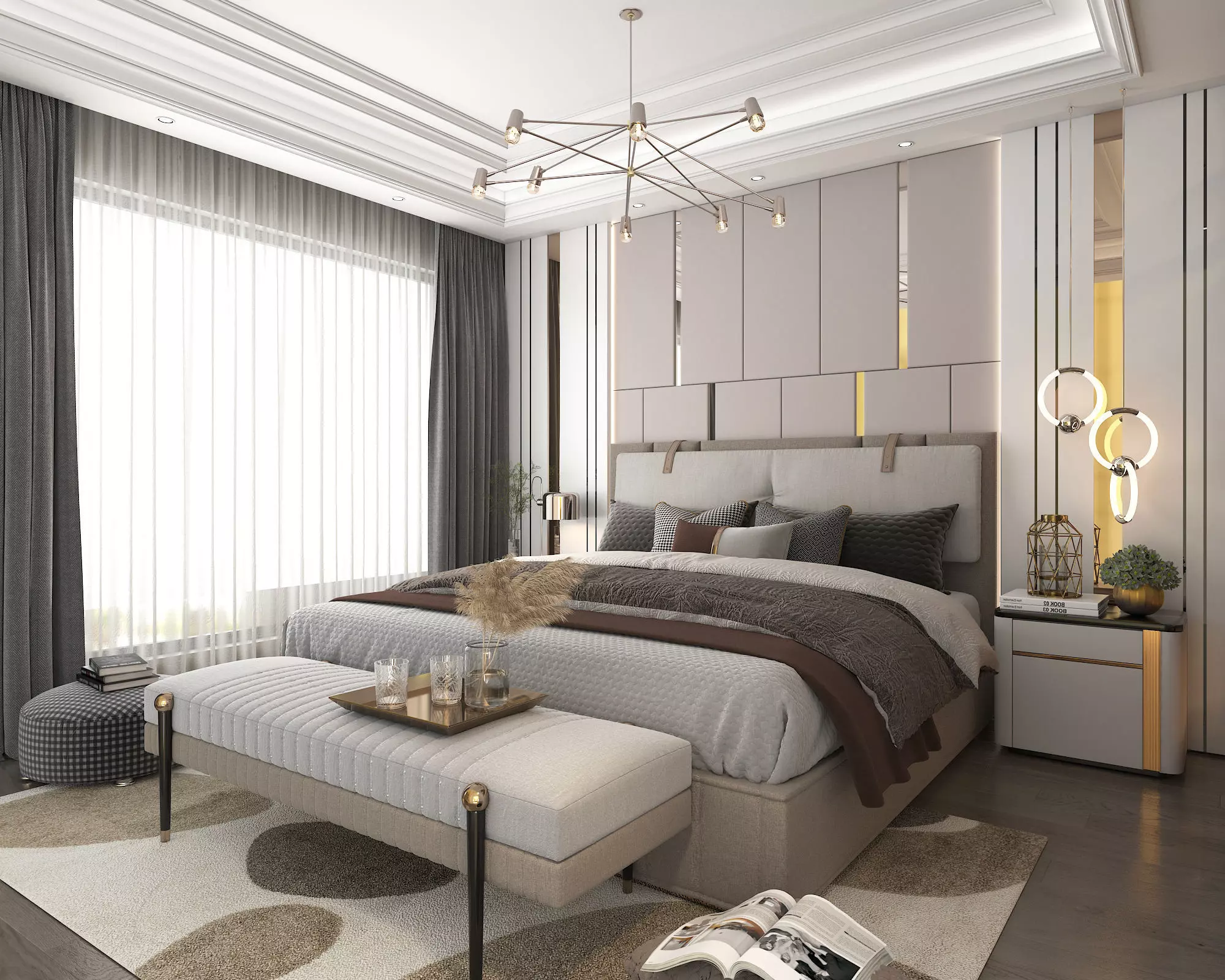 Modern Bedroom Scene 19 3D model_2