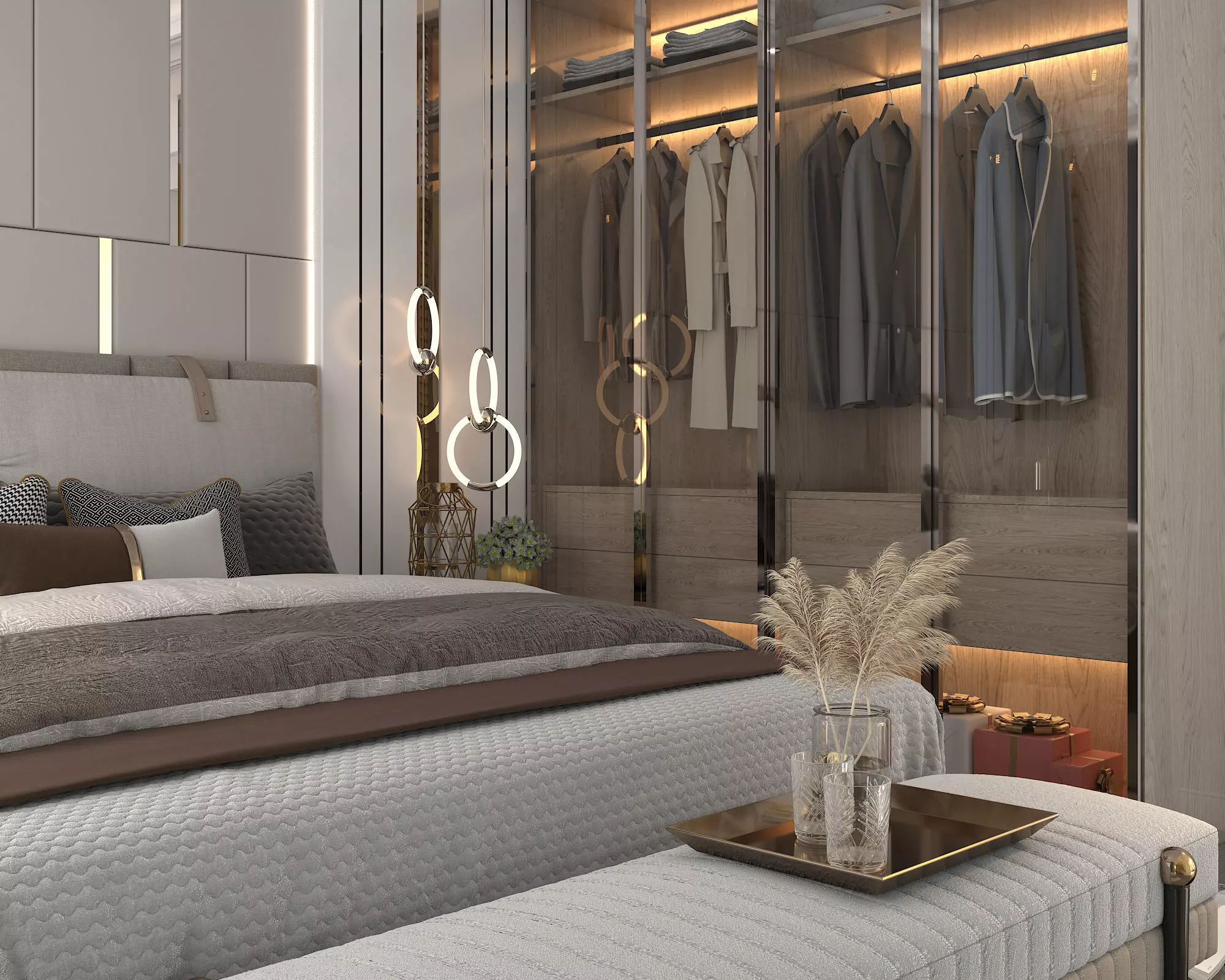 Modern Bedroom Scene 19 3D model_5