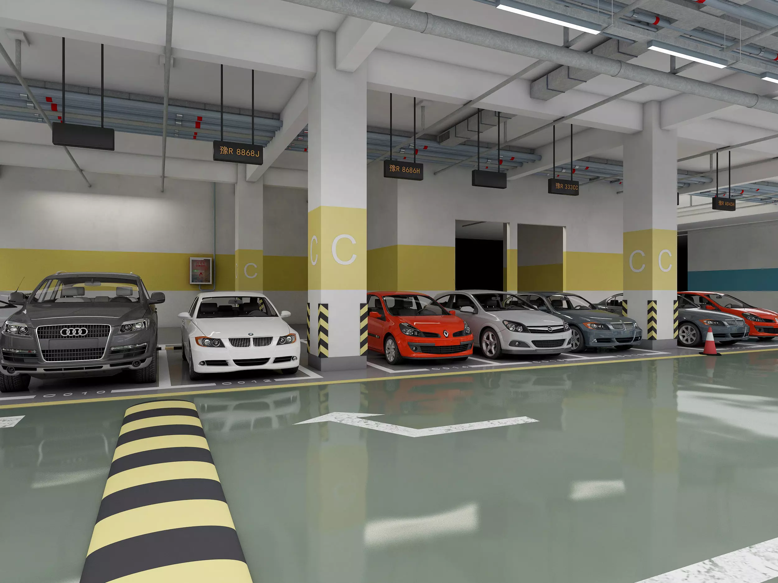 Parking  Low-poly 3D model_4