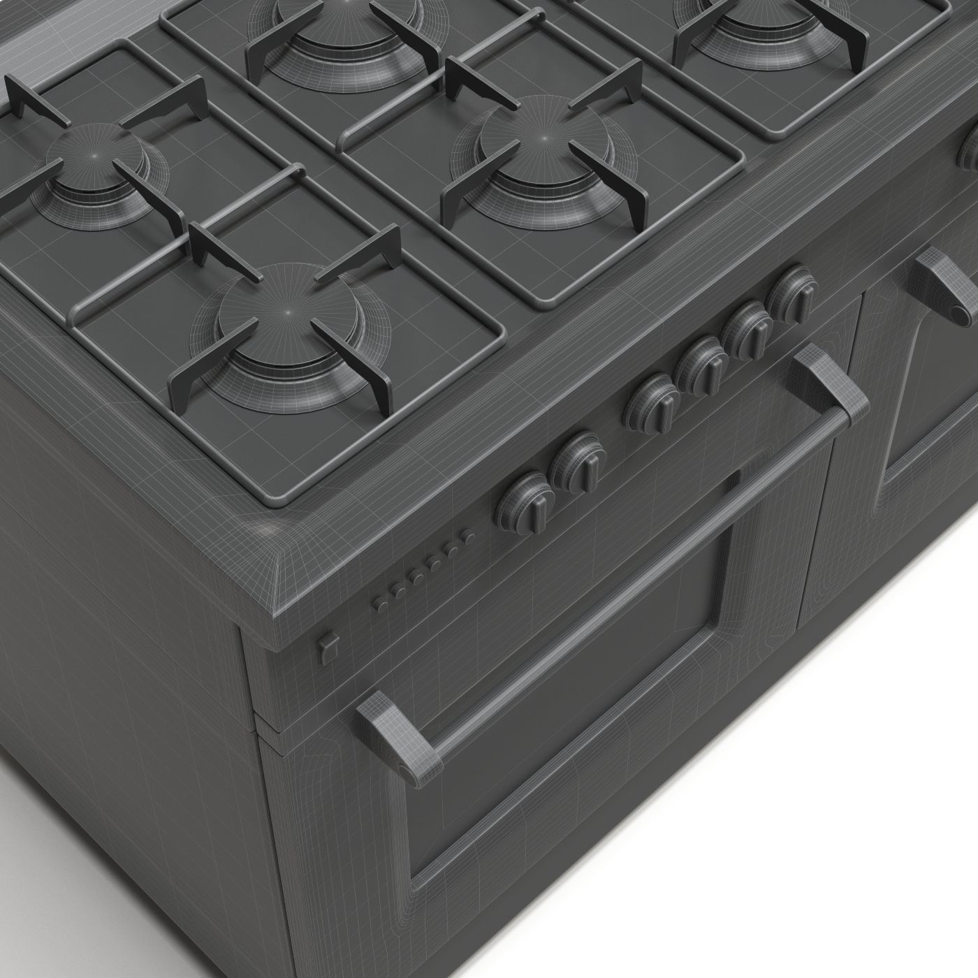 Gas range cooker 3D model_3