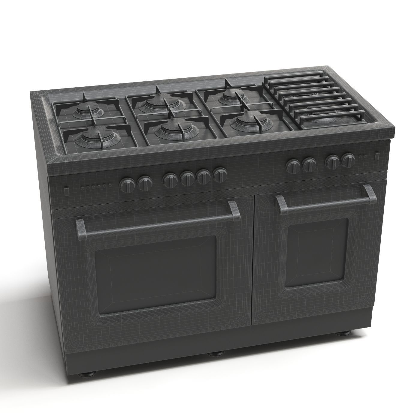 Gas range cooker 3D model_21