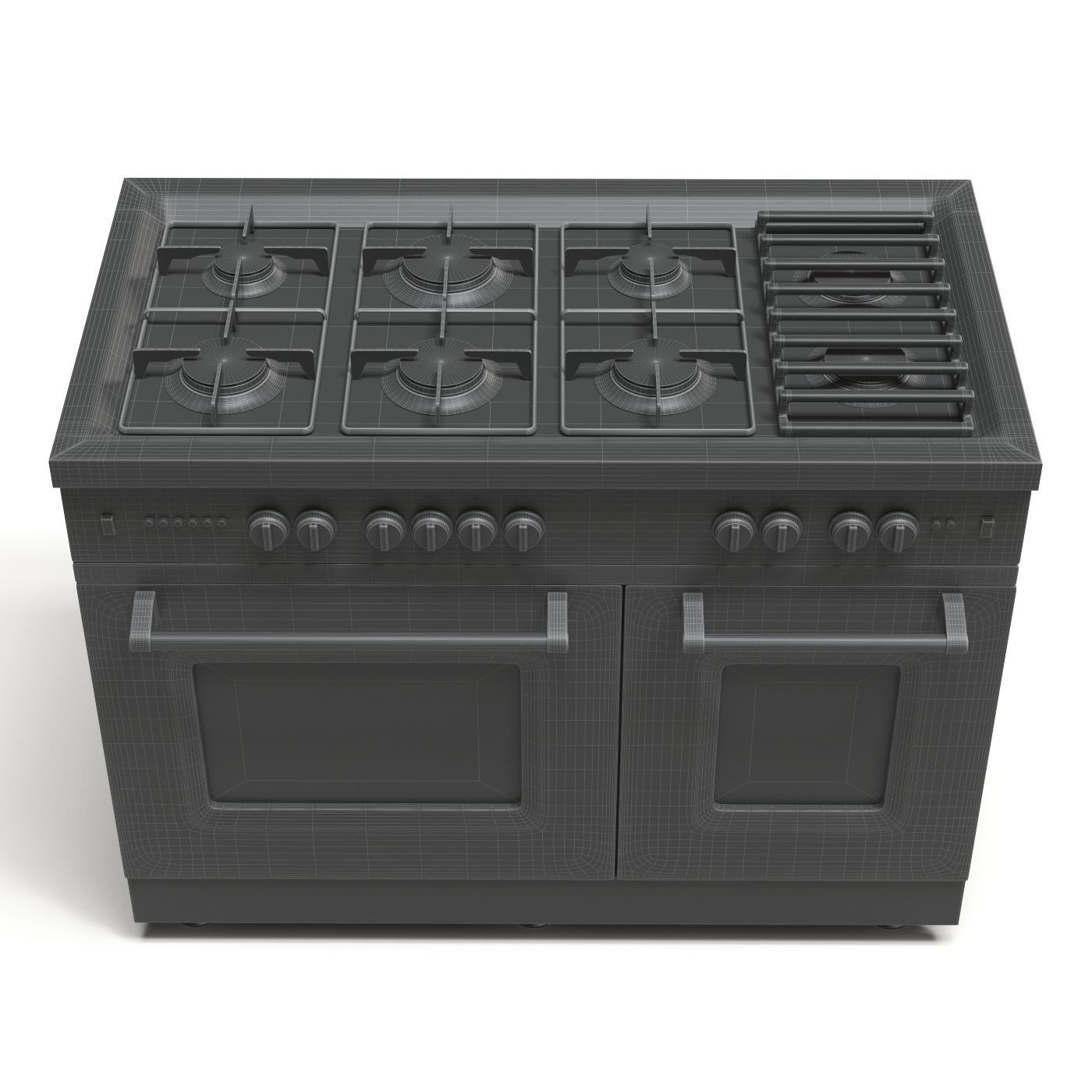 Gas range cooker 3D model_22
