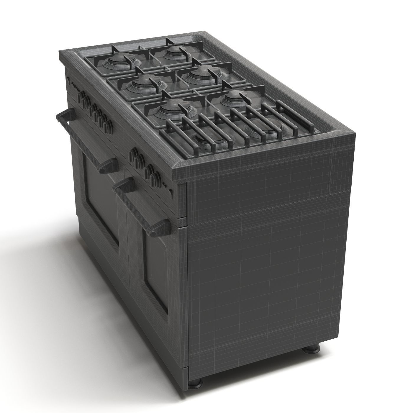 Gas range cooker 3D model_20