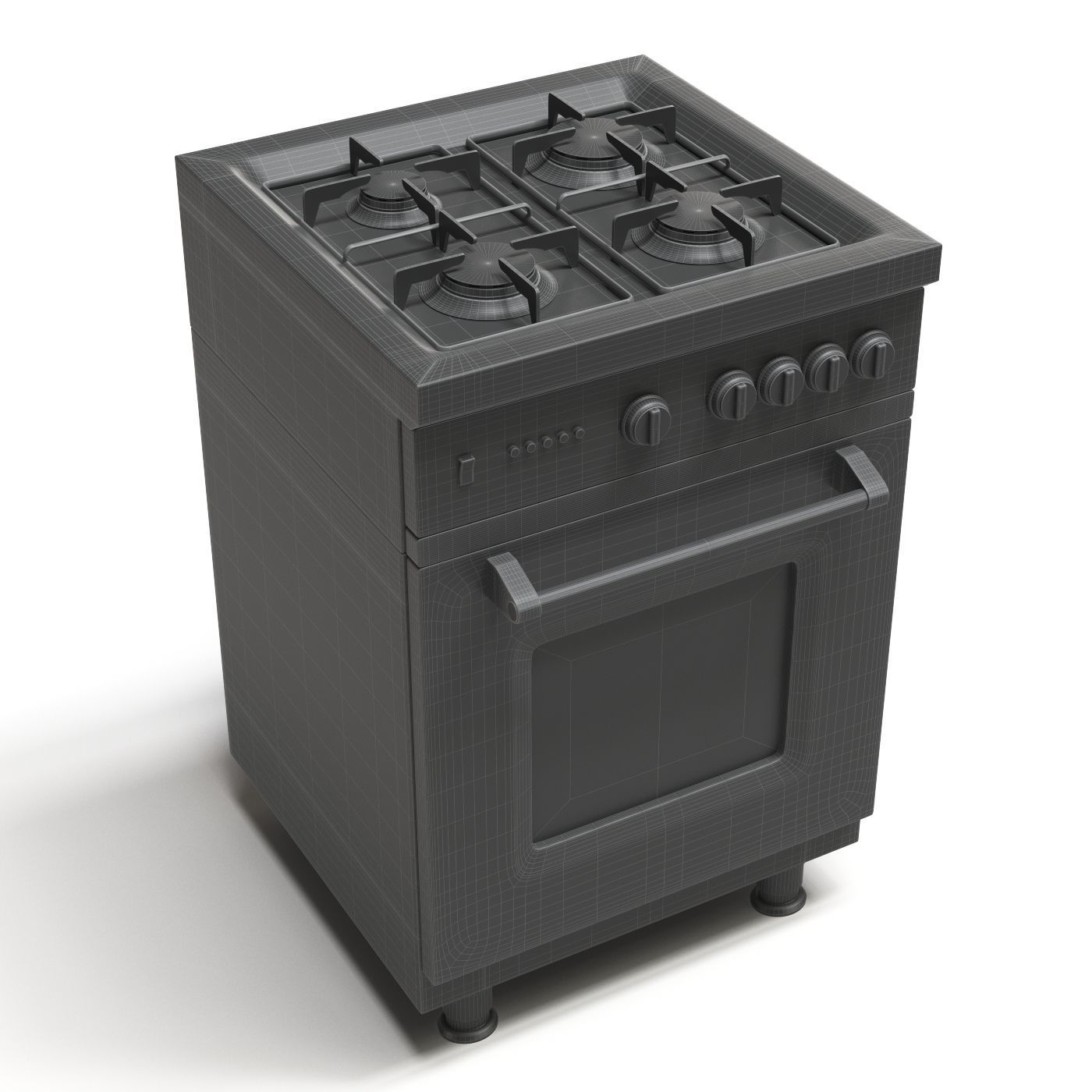 Gas range cooker 3D model_6
