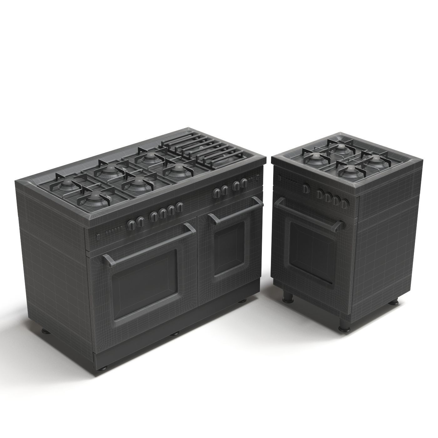 Gas range cooker 3D model_4
