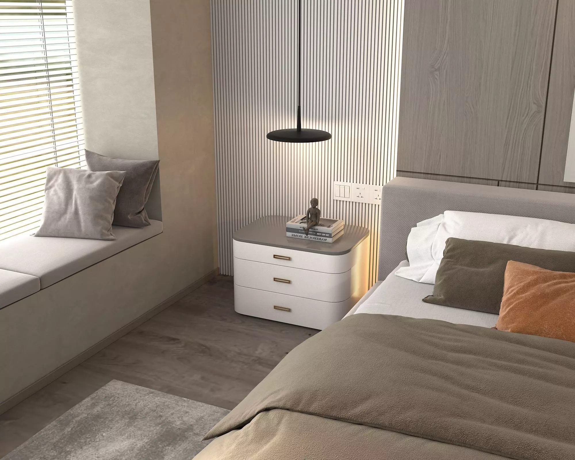 Modern Bedroom Scene 22 3D model_7