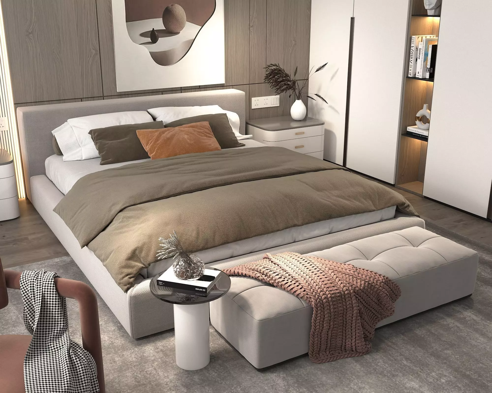 Modern Bedroom Scene 22 3D model_3